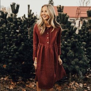 Roolee Burgundy Midi Dress